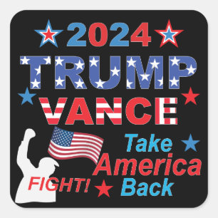ADESIVO QUADRADO TRUMP VANCE 2024