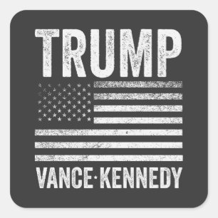 Adesivo Quadrado Trump Vance Kennedy Election 2024 American Flag