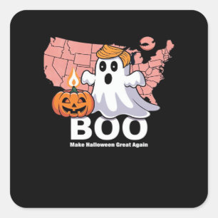 Adesivo Quadrado Trumpkin Dia de as Bruxas engraçado Boo - Pumpkin