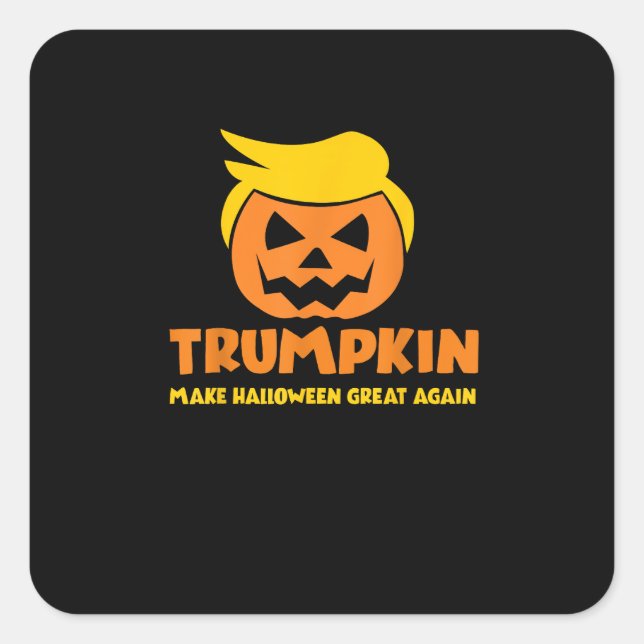 Adesivo Quadrado Trumpkin Faz Excelente De Halloween De Novo Jack O (Frente)