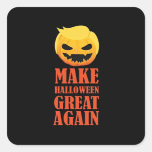 Adesivo Quadrado Trumpkin Faz Excelente De Halloween De Novo - MAGA