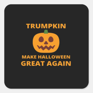 Adesivo Quadrado Trumpkin Faz Excelente De Halloween De Novo, Trump