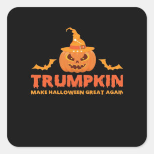 Adesivo Quadrado Trumpkin Faz Excelente De Halloween Novamente