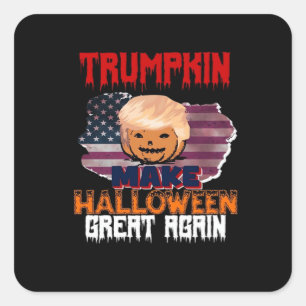Adesivo Quadrado Trumpkin Halloween Classic