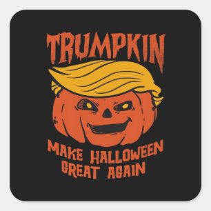 Adesivo Quadrado Trumpkin Halloween - Faça Excelente De Halloween N