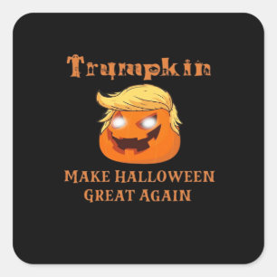Adesivo Quadrado Trumpkin Halloween - Faça Excelente De Halloween N