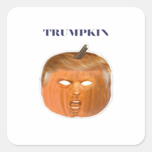 Adesivo Quadrado Trumpkin Halloween Mask Classic