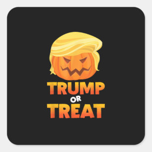 Adesivo Quadrado Trumpkin Ou Tratar O Figurino De Halloween De Trum