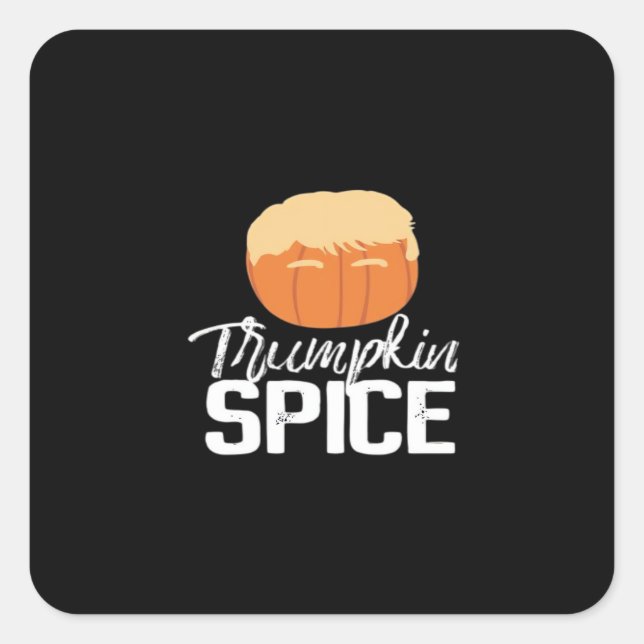 Adesivo Quadrado Trumpkin Spice Engraçado Dia Político (Frente)