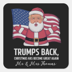 Adesivo Quadrado Trump's Back: Natal se tornou Excelente novamente