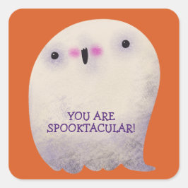 Adesivo Quadrado Truque de Decoração Halloween ou Tratar Fantasma B
