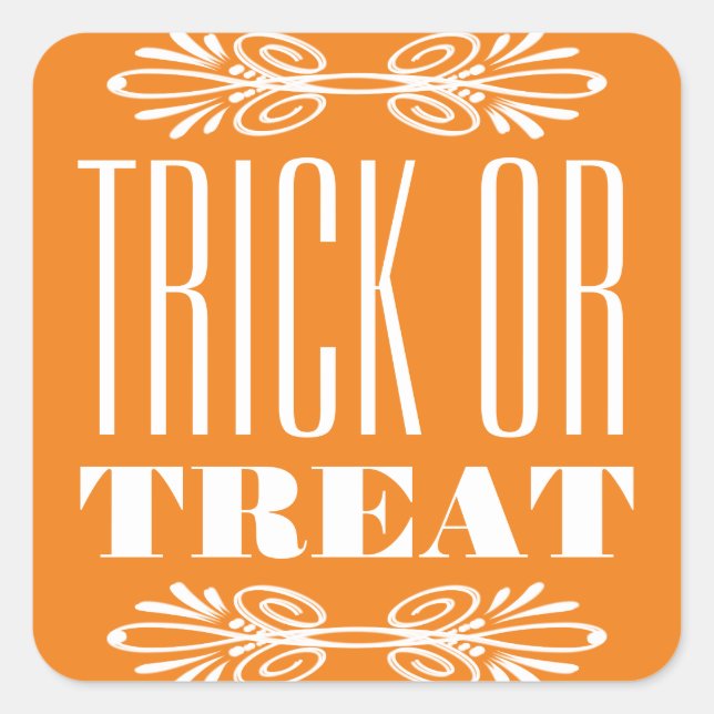 Adesivo Quadrado Truque ou Praça do Dia das Bruxas (Frente)