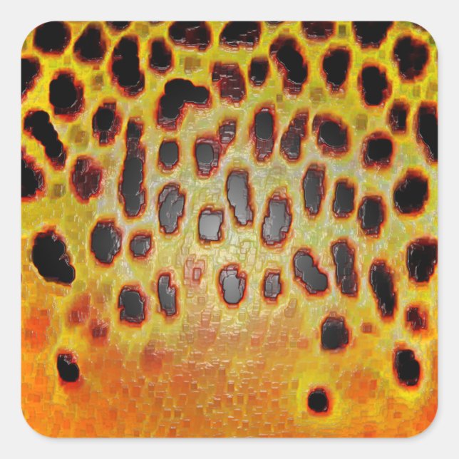 Adesivo Quadrado Truta Marrom - Stickers (Frente)