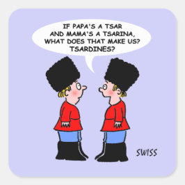 Adesivo Quadrado Tsardinhas Russas Engraçadas Sardinha Foodie