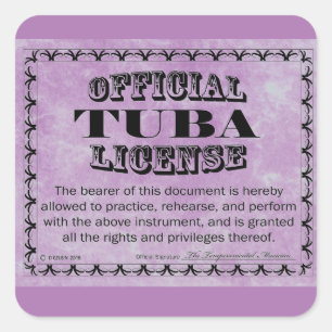 Adesivo Quadrado Tuba License Square Sticker