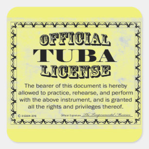 Adesivo Quadrado Tuba License Square Sticker