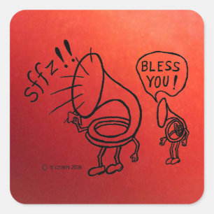 Adesivo Quadrado Tuba Sneeze Border Square Sticker