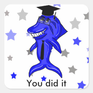 Adesivo Quadrado Tubarão Graduado