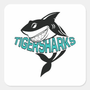 Adesivo Quadrado Tubarões de Tigre