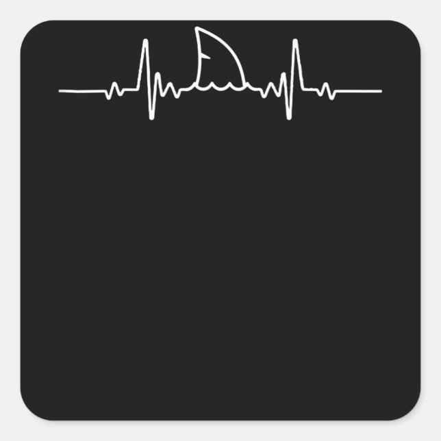 Adesivo Quadrado Tubarões-do-coração-de-tubarão-frade (Frente)