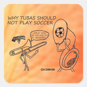 Adesivo Quadrado Tubas Tocam Soccer Praça Sticker