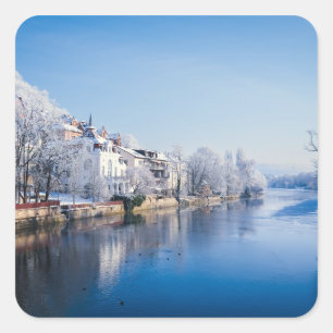 Adesivo Quadrado Tübingen, Alemanha após queda de neve
