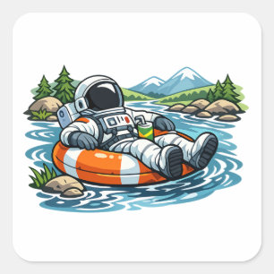 Adesivo Quadrado Tubulação do Rio Astronauta