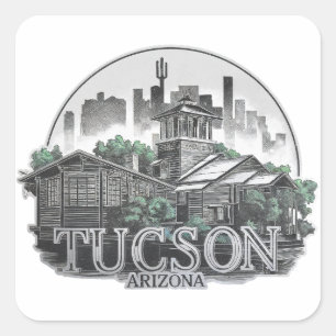 Adesivo Quadrado Tucson City Arizona USA