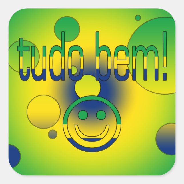 Adesivo Quadrado Tudo bem! Brasil Sinalizador Cores Pop (Frente)