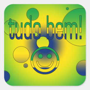 Adesivo Quadrado Tudo bem! Brasil Sinalizador Cores Pop