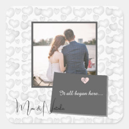 Adesivo Quadrado Tudo Começou Aqui, Colorado, Coração Foto   