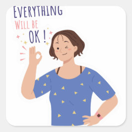 Adesivo Quadrado Tudo ficará bem