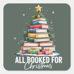 Adesivo Quadrado Tudo Reservado Para Presente De Natal Bibliotecári