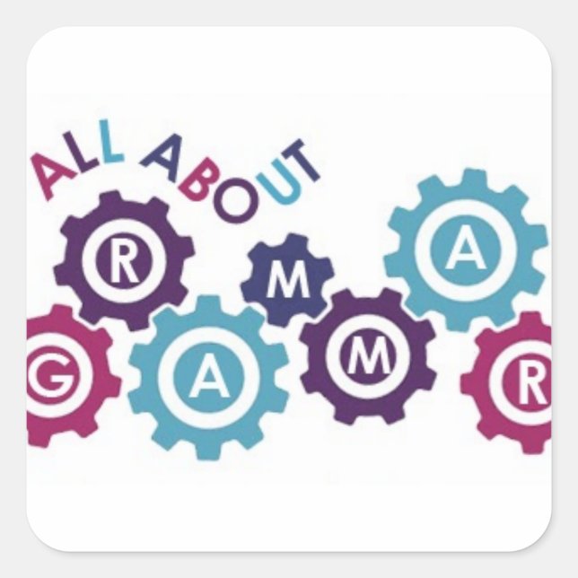 Adesivo Quadrado Tudo Sobre Gramática (Frente)