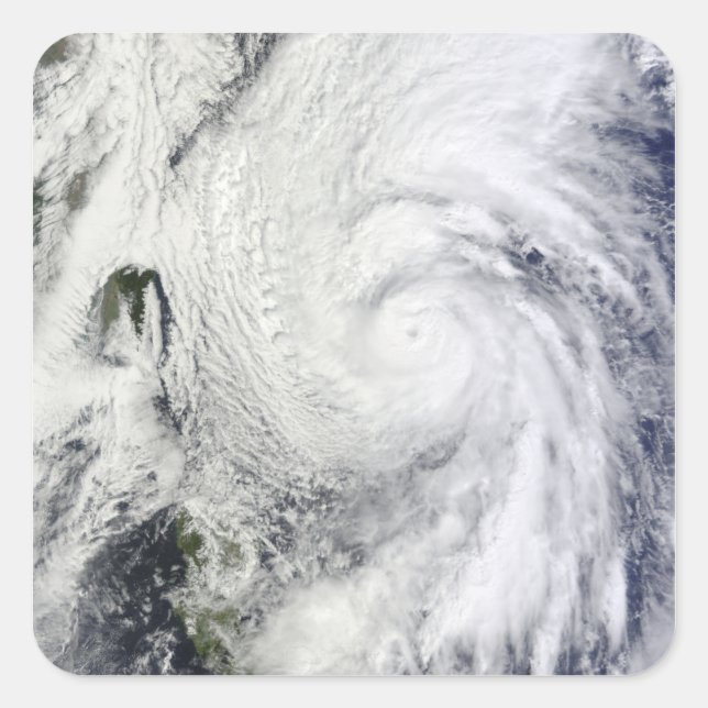 Adesivo Quadrado Tufão Chaba no mar das Filipinas (Frente)