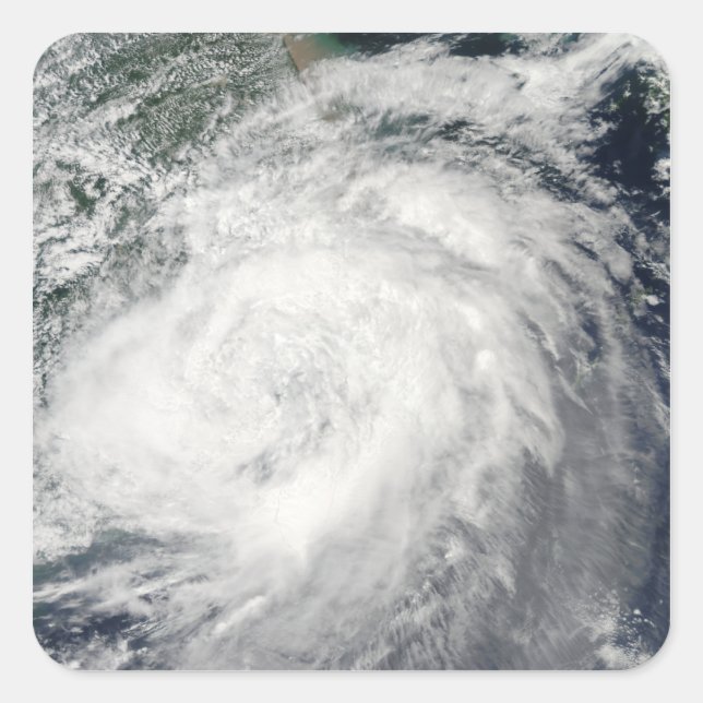 Adesivo Quadrado Tufão Morakot sobre a China (Frente)