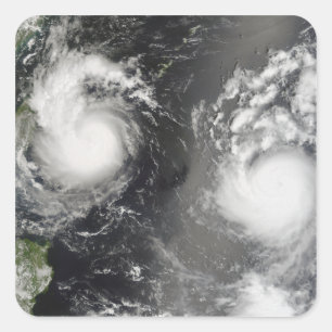 Adesivo Quadrado Tufão Saomai e a tempestade tropical Bopha