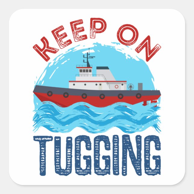 Adesivo Quadrado Tugboat Continue na tubulação (Frente)