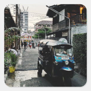 Adesivo Quadrado Tuk Tuk Em Banguecoque Na Tailândia