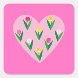 Adesivo Quadrado Tulipas adoráveis.