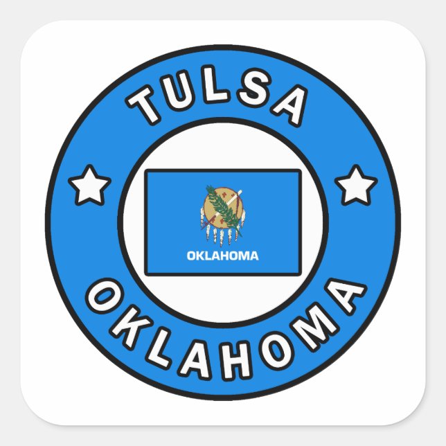 Adesivo Quadrado Tulsa Oklahoma (Frente)