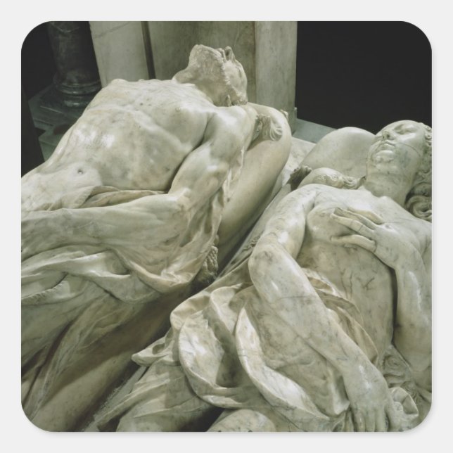 Adesivo Quadrado Tumba de Catherine de Medici e Henri II (Frente)