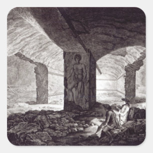 Adesivo Quadrado Túmulo do cardeal em Tarquinia, c.1780