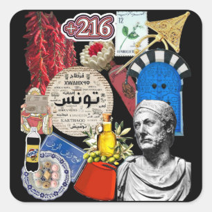 Adesivo Quadrado Tunisia Design Cultura e Patrimônio Tunisiano