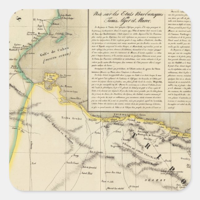 Adesivo Quadrado Tunísia e Líbia (Frente)