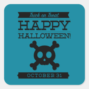 Adesivo Quadrado Tupografia retro Halloween