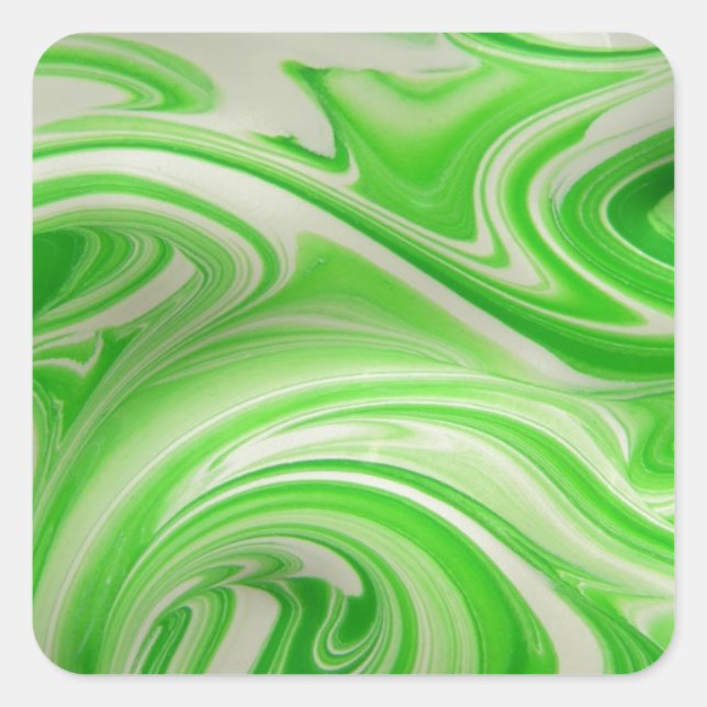 Adesivo Quadrado Turbilhão verde e branco (Frente)