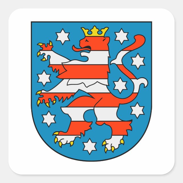Adesivo Quadrado Turíngia brasão (Frente)