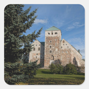 Adesivo Quadrado Turku, Finlândia, antigo Castelo de Turun Linna, u