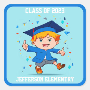 Adesivo Quadrado Turma de Formatura Fofa 2026 Graduado de Desenho A